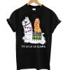 Golden Retriever Riding Llama Fa La La La T Shirt