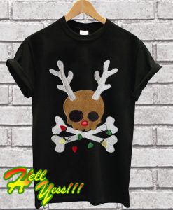 Skull reindeer Jolly Roger T Shirt