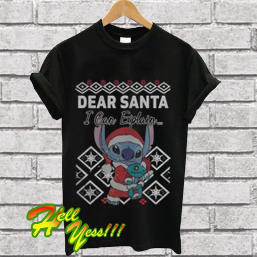 Stitch dear Santa I can explain T Shirt