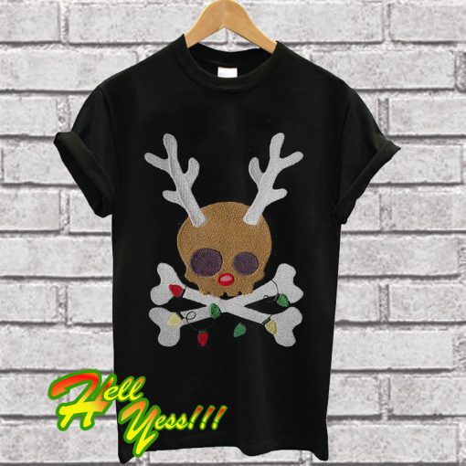 Skull Reindeer light christmas T Shirt