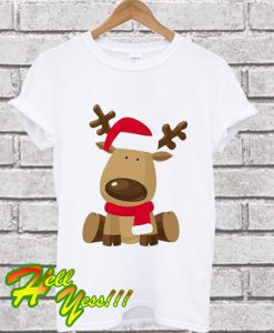 Cute Christmas Reindeer Emoji Cartoon T Shirt