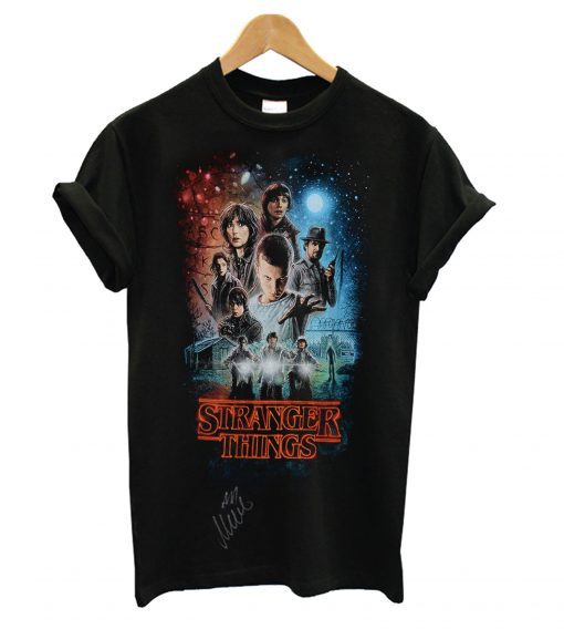 Millie Bobby Brown Stranger Things Autographed Group Shot Graphic T Shirt