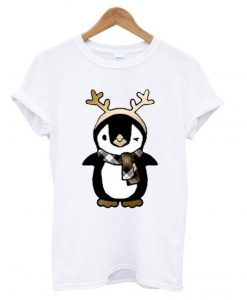 Penguin and Antler Christmas Holiday T Shirt