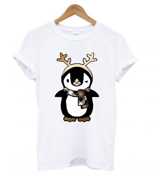 Penguin and Antler Christmas Holiday T Shirt