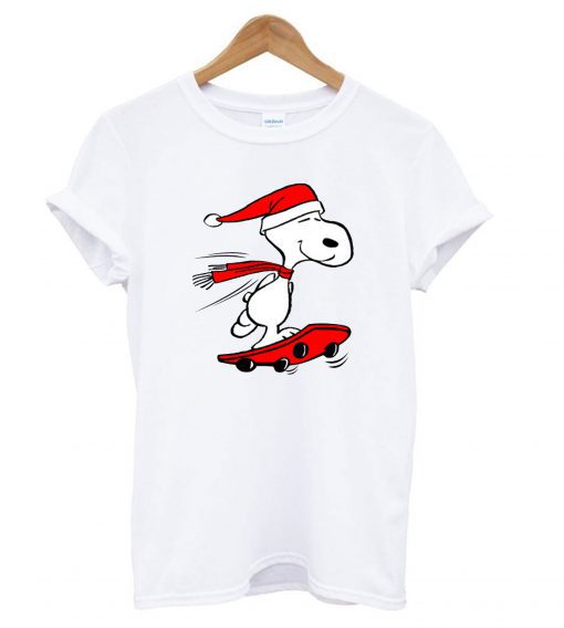 Snoopy Skateboard Christmas T Shirt