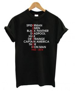 Stan Lee Excelsior Marvel Movie Names T Shirt