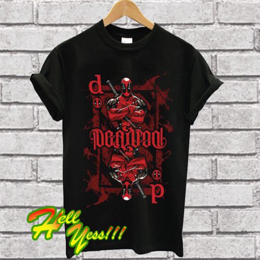 Deadpool Juniors Ambigram Playing Card T Shirt