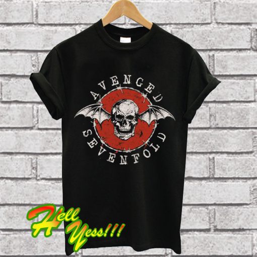 Avenged Sevenfold Red Bat Skull T Shirt