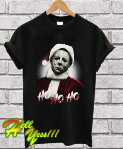 Christmas Michael Myers Santa Hat HO HO HO T Shirt