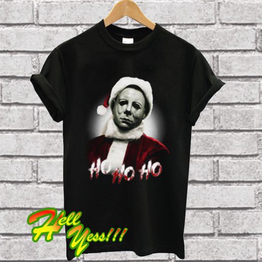 Christmas Michael Myers Santa Hat HO HO HO T Shirt