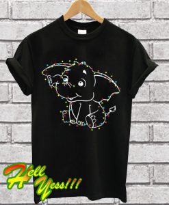 Elephant And Christmas Light T Shirt