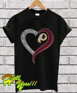 Diamond Washington Redskins diamond heart T Shirt