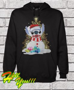 Santa Stitch make Snowman Christmas Hoodie