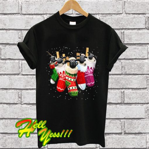 Shaun the Sheep in socks Christmas T Shirt