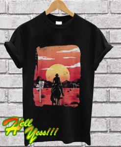 Red sunset cowboys T Shirt