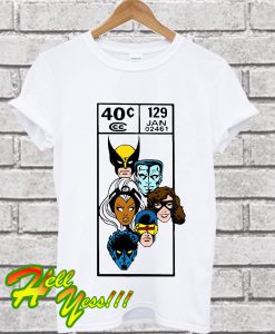 Marvel X-men faces scover corner art T Shirt