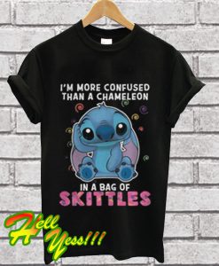 Stitch I'm more confused than a chameleon in a bag of skittles T Shirt