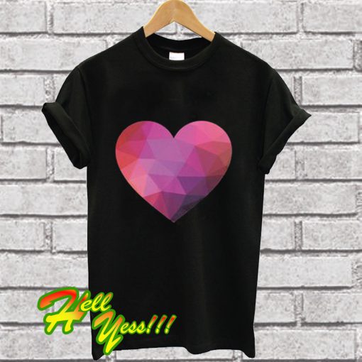 Abstract Colors Heart T Shirt