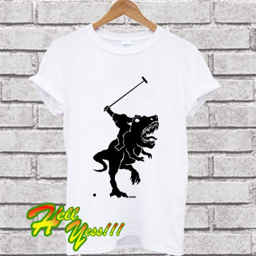 Big foot playing polo on a T-rex T Shirt