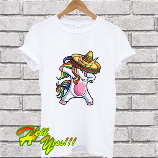 Dabbing Unicorn Cinco de Mayo Rainbow T Shirt