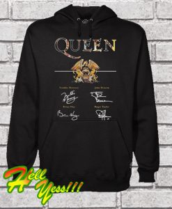 Official Queen Band Royal Crest Freddie Mercury Signature Hoodie