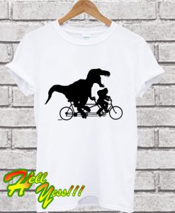 Gone Squatchin cycling with T-rex T Shirt