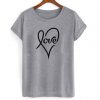 Love Cursive Heart T Shirt