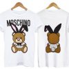 Moschino Playboy Teddy T Shirt front back