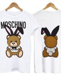 Moschino Playboy Teddy T Shirt front back