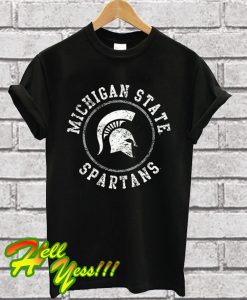 Michigan State Spartans Distressed Circle Logo T Shirt