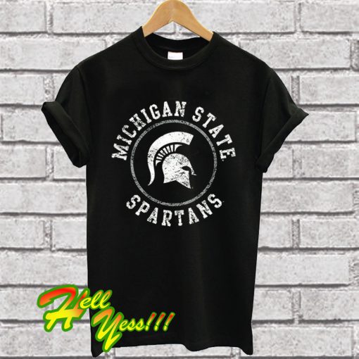 Michigan State Spartans Distressed Circle Logo T Shirt