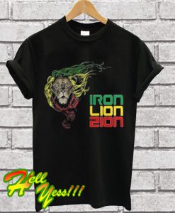 Reggae Iron Lion Zion Music Song Quote Jamaican T Shirt