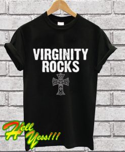 Virginity Rocks Black T Shirt