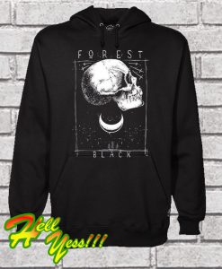 Black Forest Gothic Skull Moon Trees Night Hoodie