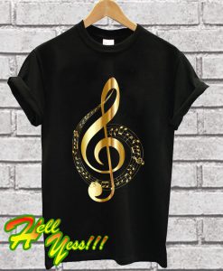 Golden Treble Clef T Shirt