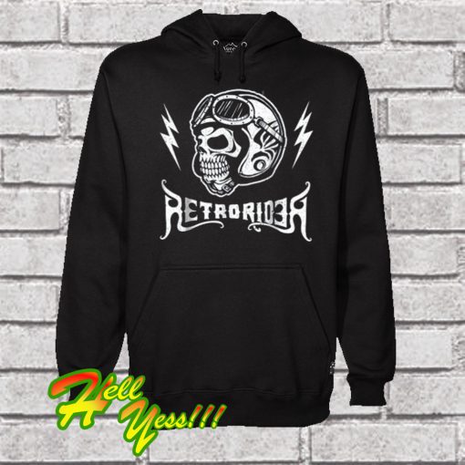 Retro Rider Skull Motorcycle Biker Gift Hoodie