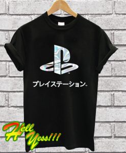 Ripple Junction Playstation Logo Foil Adult T Shirt