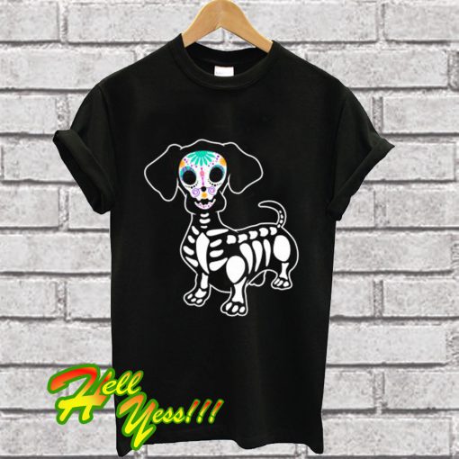 Colorful Day Of Dead Dachshund T Shirt