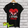 I Steal Hearts Dinosaur T Rex Valentines T Shirt