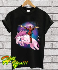 Official Marvel Comics Deadpool Riding A Unicorn T Shirt