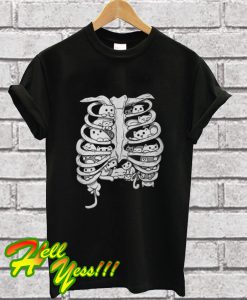 Skeleton chest cat T Shirt