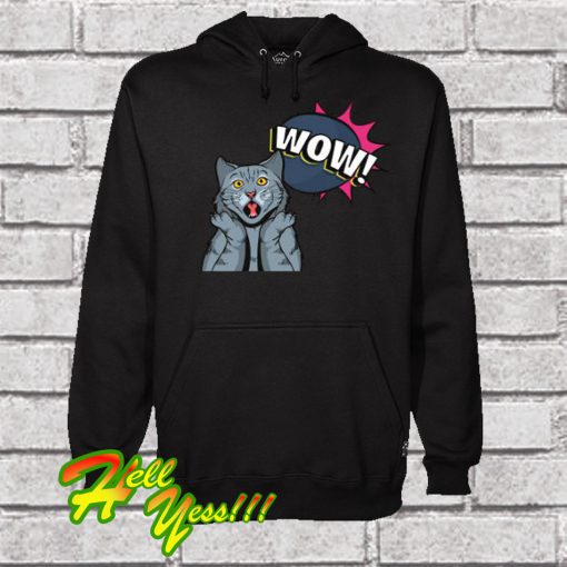 Pop Art Surprised Wow Cat Hoodie