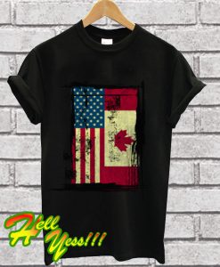 Canadian American Flag T Shirt