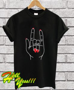 I Love You Hand Devil Horns T Shirt