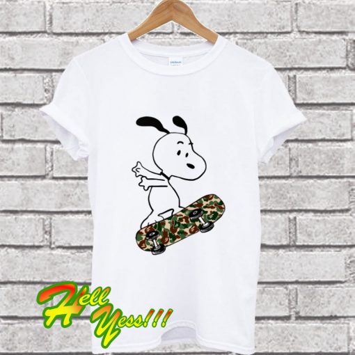 Snoopy Skateboard Camo T Shirt