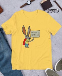 Bunny with a Sign Rick Flag Replica Of The Yellow Rick Flag Suicide Squad 2 t shirt qn