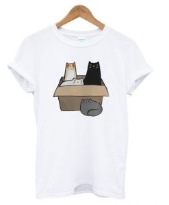 4 Cats in a Box T shirt qn