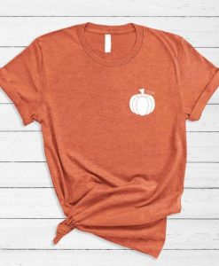 Pocket Pumpkin Fall Halloween Thanksgiving t shirt qn