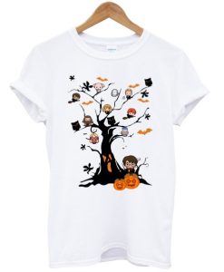 Harry Potter characters on the tree Halloween shirt qn