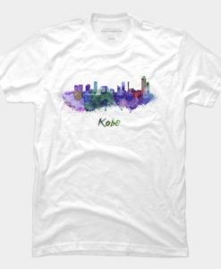 Kobe Skyline in Watercolor t shirt qn